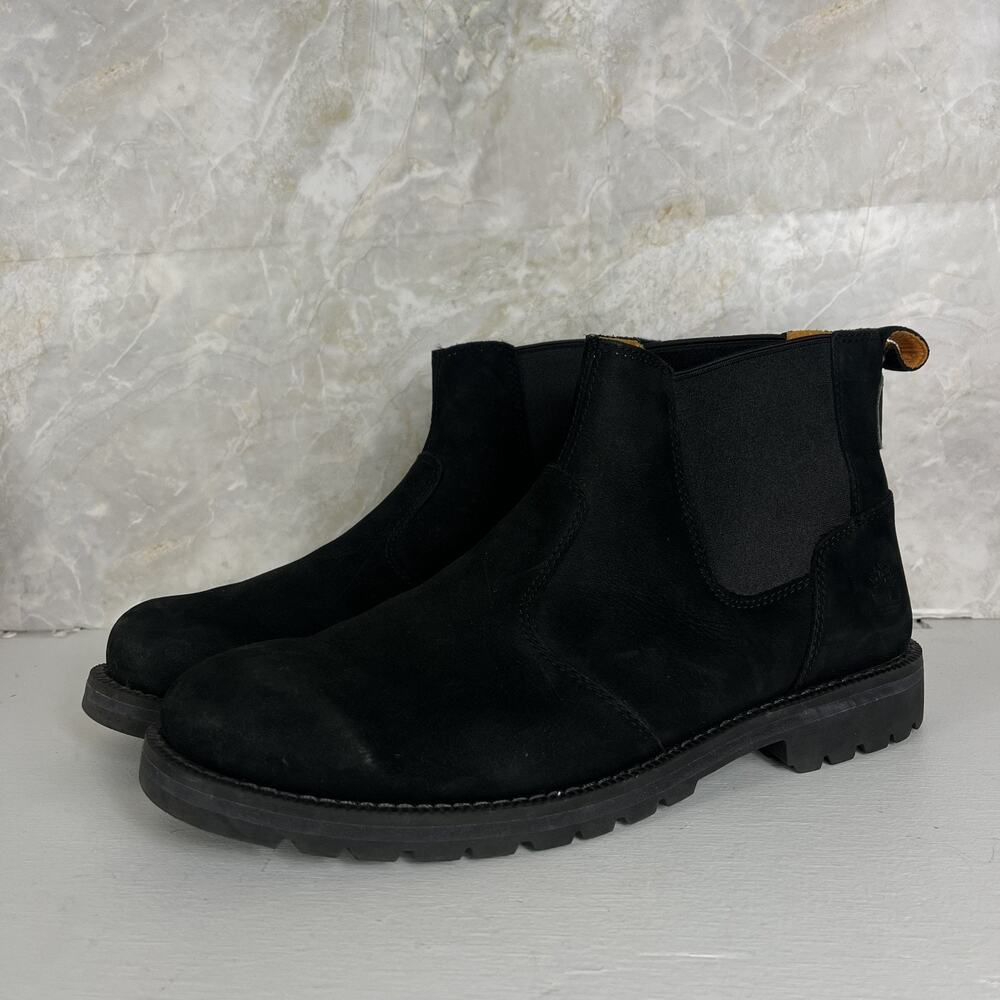 Timberland Chelsea Boots Men's US 11 Redwood Falls Black Leather Gripstick